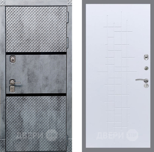 Входная металлическая Дверь Рекс (REX) 15 Бетон Темный FL-289 Белый ясень в Апрелевке