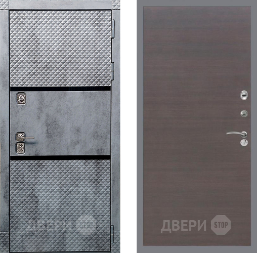 Входная металлическая Дверь Рекс (REX) 15 Бетон Темный GL венге поперечный в Апрелевке