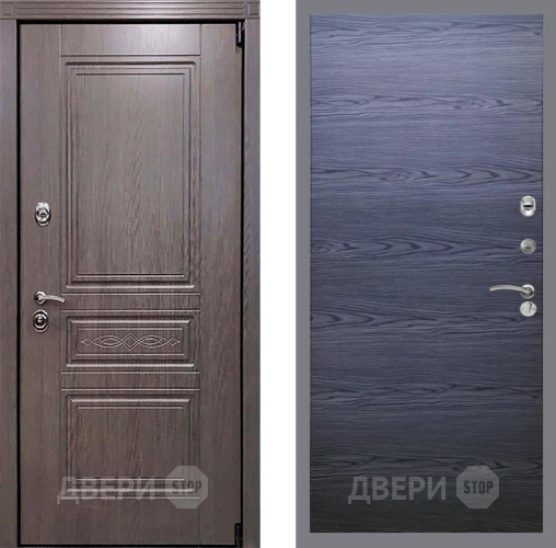 Входная металлическая Дверь Рекс (REX) Премиум-S GL Дуб тангенальный черный в Апрелевке