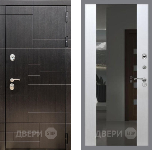 Входная металлическая Дверь Рекс (REX) 20 СБ-16 Зеркало Белый ясень в Апрелевке