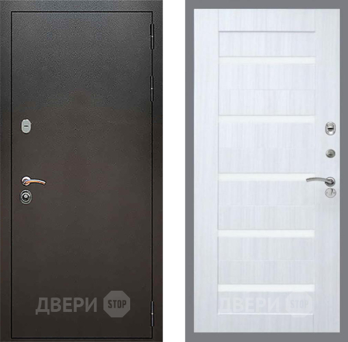 Входная металлическая Дверь Рекс (REX) 5 Серебро Антик СБ-14 стекло белое Сандал белый в Апрелевке
