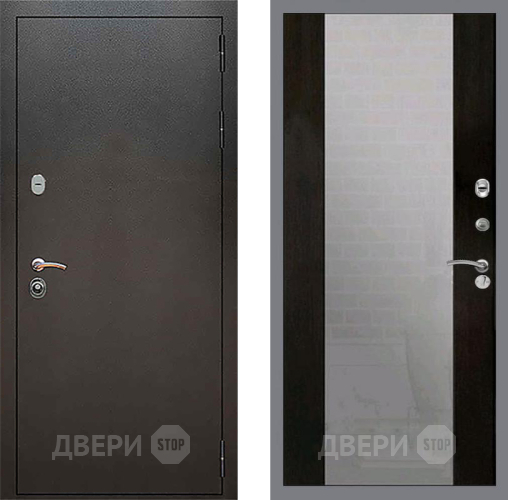 Входная металлическая Дверь Рекс (REX) 5 Серебро Антик СБ-16 Зеркало Венге в Апрелевке