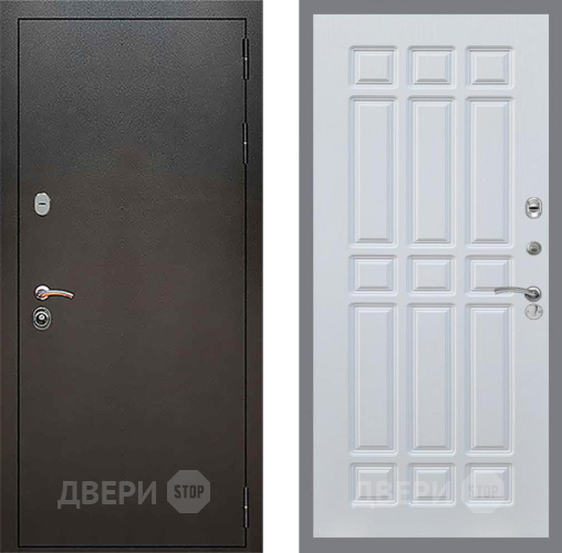 Входная металлическая Дверь Рекс (REX) 5 Серебро Антик FL-33 Белый ясень в Апрелевке