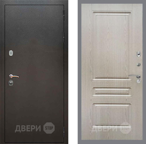 Входная металлическая Дверь Рекс (REX) 5 Серебро Антик FL-243 Беленый дуб в Апрелевке