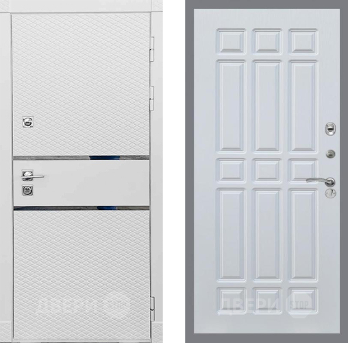 Входная металлическая Дверь Рекс (REX) 15 Силк Сноу FL-33 Белый ясень в Апрелевке