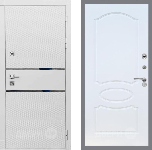 Входная металлическая Дверь Рекс (REX) 15 Силк Сноу FL-128 Белый ясень в Апрелевке