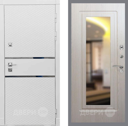 Входная металлическая Дверь Рекс (REX) 15 Силк Сноу FLZ-120 Беленый дуб в Апрелевке