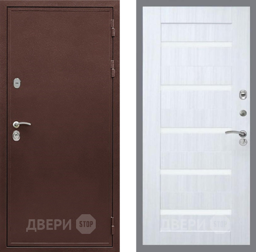 Входная металлическая Дверь Рекс (REX) 5А СБ-14 стекло белое Сандал белый в Апрелевке