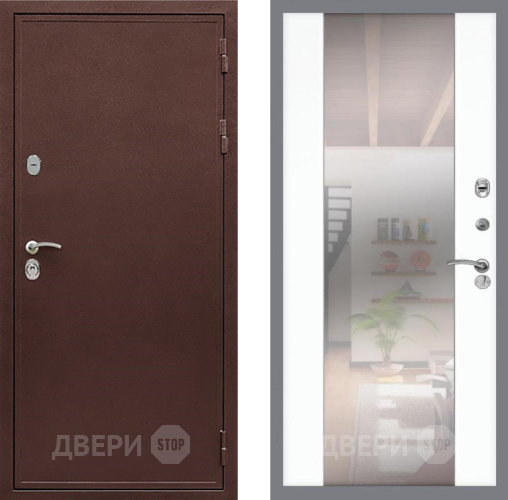 Входная металлическая Дверь Рекс (REX) 5А СБ-16 Зеркало Силк Сноу в Апрелевке