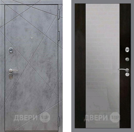 Входная металлическая Дверь Рекс (REX) 13 Бетон Темный СБ-16 Зеркало Венге в Апрелевке