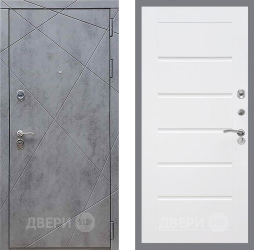 Входная металлическая Дверь Рекс (REX) 13 Бетон Темный Сити Белый ясень в Апрелевке