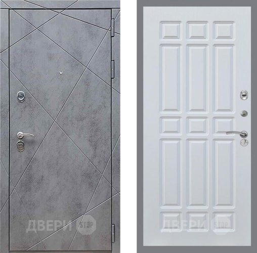Входная металлическая Дверь Рекс (REX) 13 Бетон Темный FL-33 Белый ясень в Апрелевке