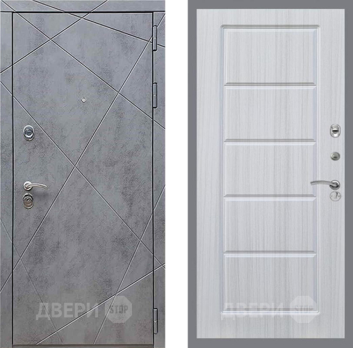 Входная металлическая Дверь Рекс (REX) 13 Бетон Темный FL-39 Сандал белый в Апрелевке