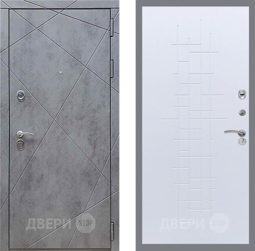 Входная металлическая Дверь Рекс (REX) 13 Бетон Темный FL-289 Белый ясень в Апрелевке