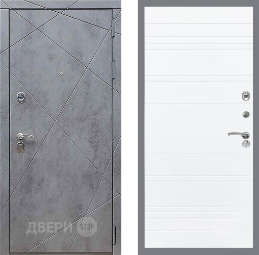 Входная металлическая Дверь Рекс (REX) 13 Бетон Темный Line Силк Сноу в Апрелевке