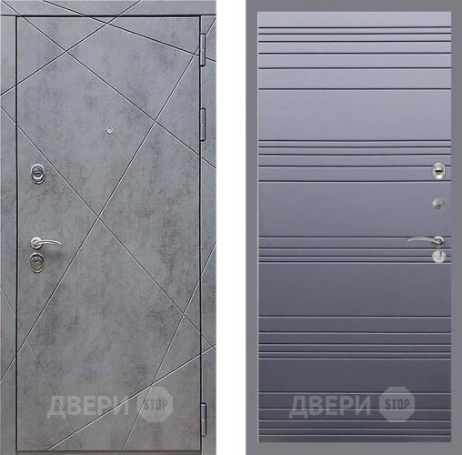 Входная металлическая Дверь Рекс (REX) 13 Бетон Темный Line Силк титан в Апрелевке