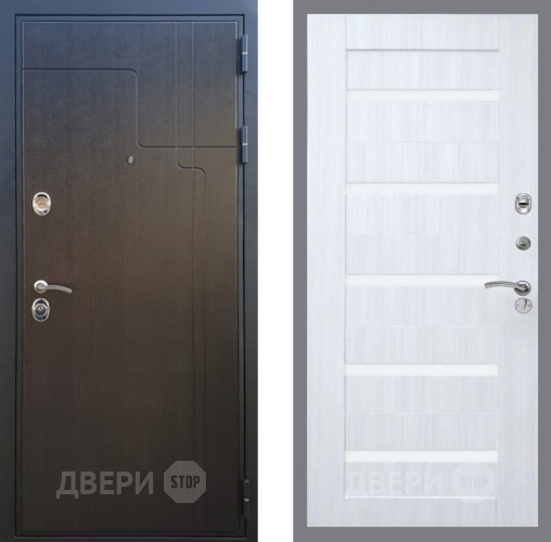 Входная металлическая Дверь Рекс (REX) Премиум-246 СБ-14 стекло белое Сандал белый в Апрелевке