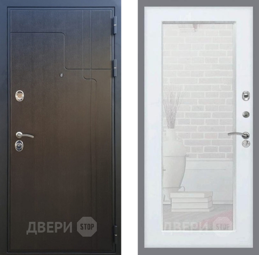 Входная металлическая Дверь Рекс (REX) Премиум-246 Зеркало Пастораль Белый ясень в Апрелевке