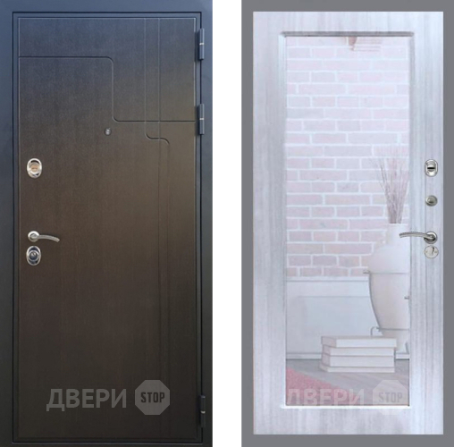 Входная металлическая Дверь Рекс (REX) Премиум-246 Зеркало Пастораль Сандал белый в Апрелевке