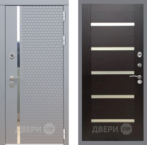 Входная металлическая Дверь Рекс (REX) 24 СБ-14 стекло белое венге поперечный в Апрелевке