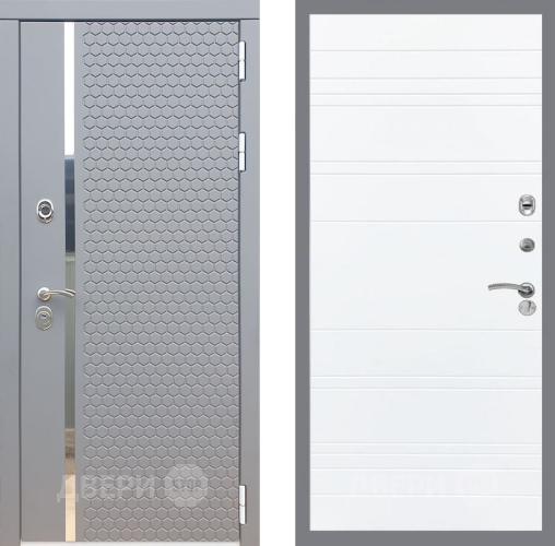 Входная металлическая Дверь Рекс (REX) 24 Line Силк Сноу в Апрелевке