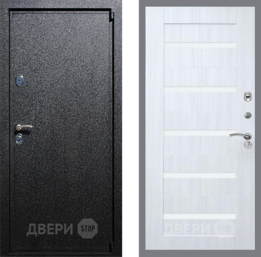 Входная металлическая Дверь Рекс (REX) 3 СБ-14 стекло белое Сандал белый в Апрелевке
