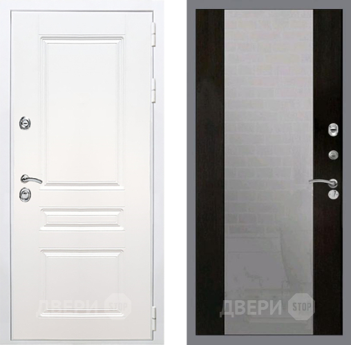 Дверь Рекс (REX) Премиум-н Силк Сноу СБ-16 Зеркало Венге в Апрелевке