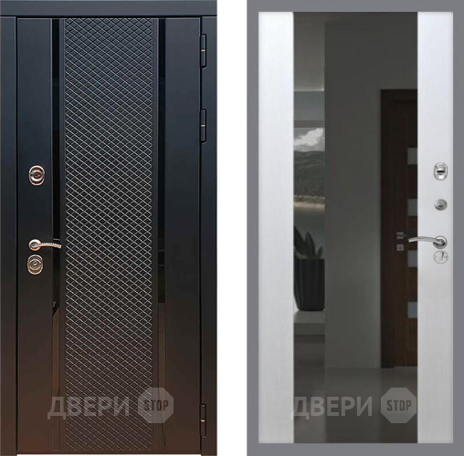 Входная металлическая Дверь Рекс (REX) 25 СБ-16 Зеркало Белый ясень в Апрелевке