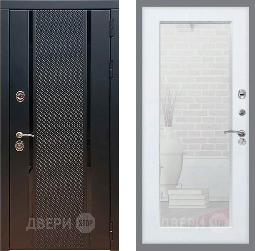 Входная металлическая Дверь Рекс (REX) 25 Зеркало Пастораль Белый ясень в Апрелевке
