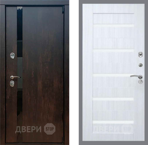Входная металлическая Дверь Рекс (REX) 26 СБ-14 стекло белое Сандал белый в Апрелевке