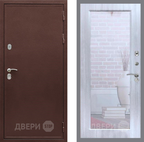 Дверь Рекс (REX) 5 металл 3 мм Зеркало Пастораль Сандал белый в Апрелевке