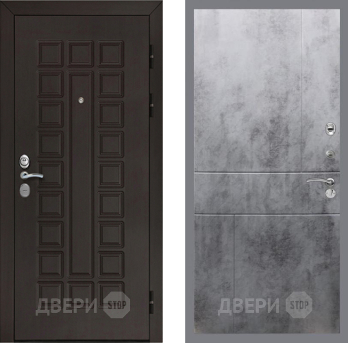 Входная металлическая Дверь Рекс (REX) Сенатор Cisa FL-290 Бетон темный в Апрелевке