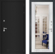 Дверь Лабиринт (LABIRINT) Classic шагрень черная Зеркало Фацет с багетом Белый софт в Апрелевке