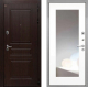 Входная металлическая Дверь Интекрон (INTECRON) Брайтон Тиковое Дерево ФЛЗ-120-М Зеркало Белый матовый в Апрелевке