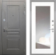 Входная металлическая Дверь Интекрон (INTECRON) Брайтон Графит ФЛЗ-120-М Зеркало Белый матовый в Апрелевке