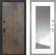 Входная металлическая Дверь Интекрон (INTECRON) Профит Black Гранж ФЛЗ-120-М Зеркало Белый матовый в Апрелевке