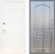 Входная металлическая Дверь Рекс (REX) 1А Белая шагрень FL-128 Сандал грей в Апрелевке